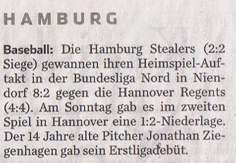 Hamburger Abendblatt, 25.4.2016 Baseball 001