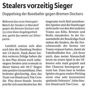 Niendorfer Wochenblatt, 22.8.2018, Stealers vorzeitig Sieger.jpg